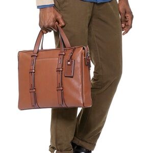 Tumi Mission - Harrison Men's Leather Briefcase brown leather bag